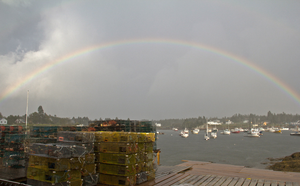 We were treated to a rainbow over Corea Harbor after the one short rain shower we had on vacation