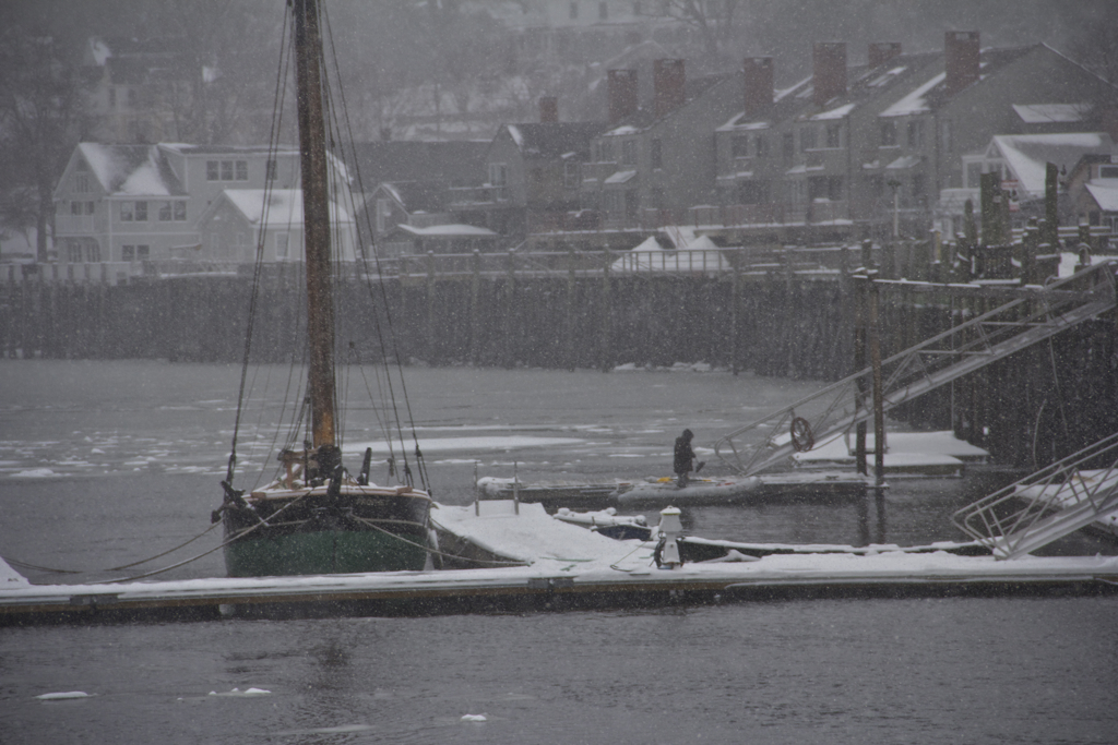 Preparing for the blizzard in Camden, Maine