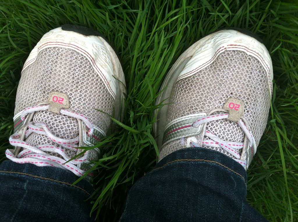 After 6 weeks my left foot is finally back in a loose sneaker! AND the grass is growing like crazy :)