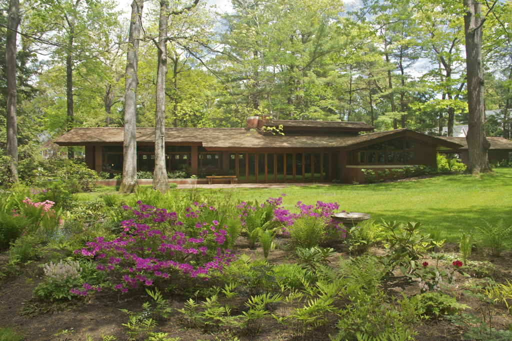 Toured Frank Lloyd's Wright's Zimmerman House in Manchester... this is the view of the backyard looking in.