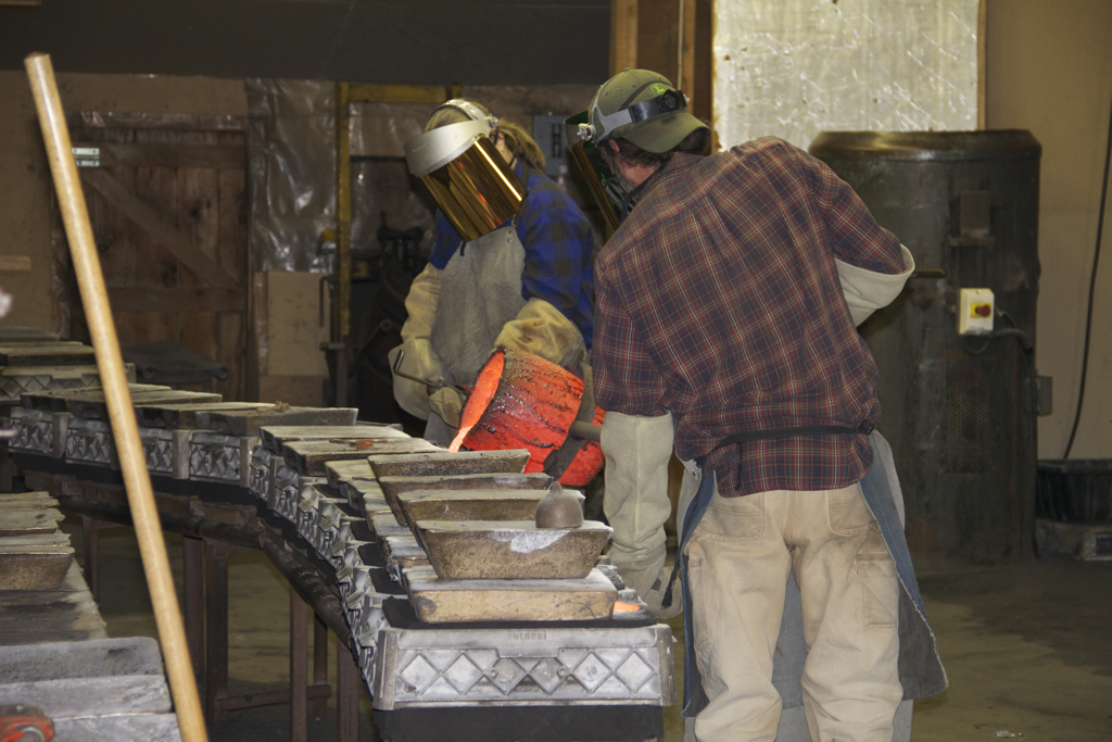 Watched the bell making process at U.S. Bells in Prospect Harbor...  that's some mighty hot bronze being poured into the molds