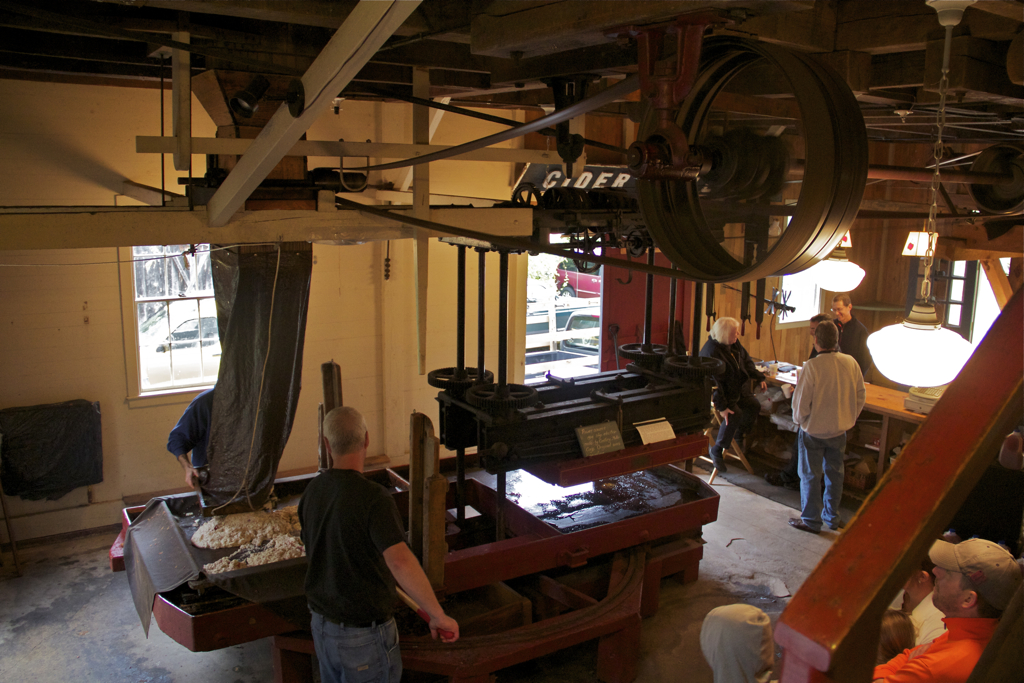 Cider press in action...