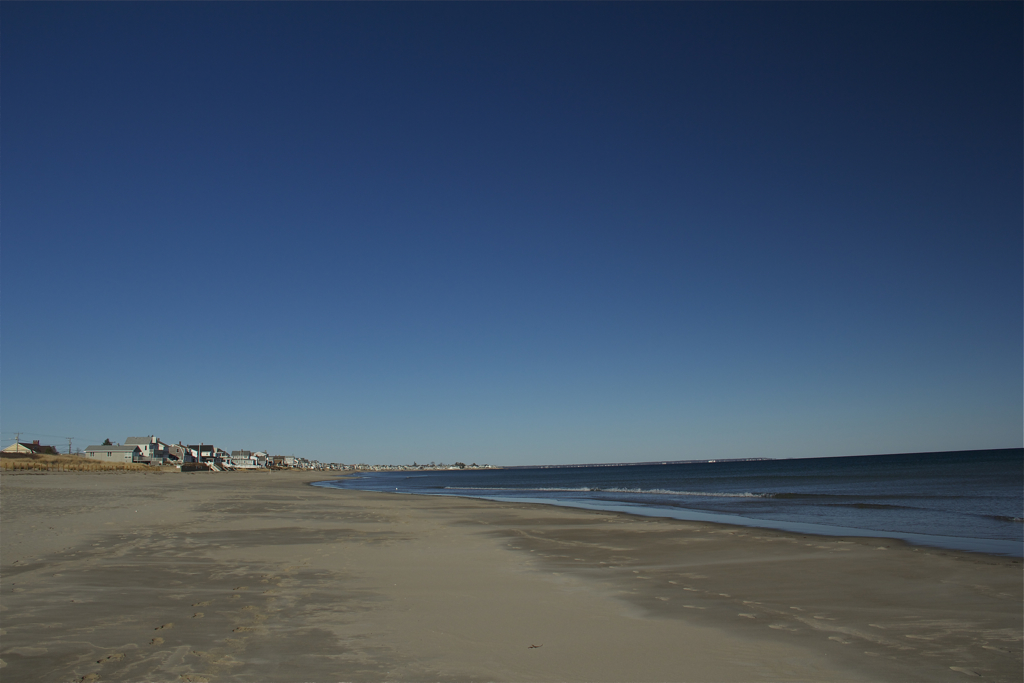 An empty... and cold Moody Beach yesterday afternoon.