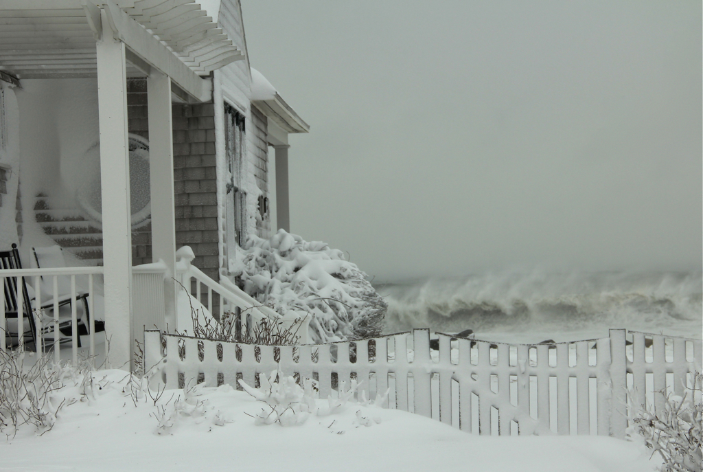 The only thing missing from this scene is some greenery or a wreath on the fence :)