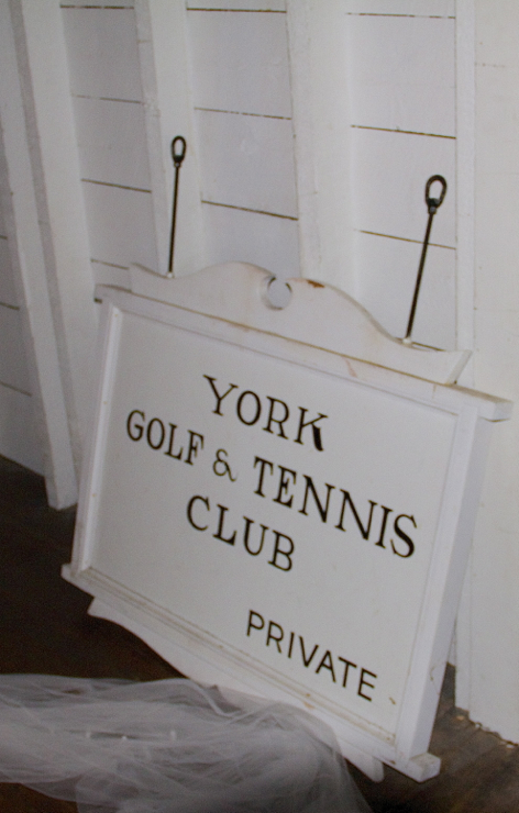 An old York Golf & Tennis sign...